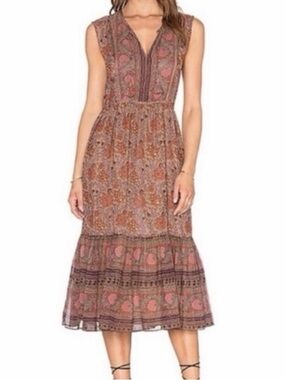 Ulla Johnson Ora Paisley Sleeveless Midi Dress
